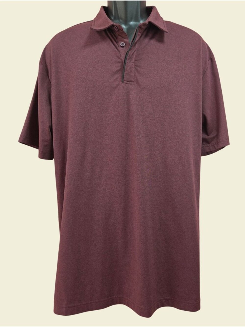 01. Algo Mens Maroon Performance Polo XLT Quick Dry Anti-Odor UV Protection